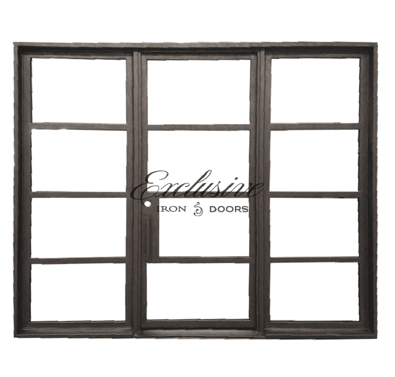 Riva Single Steel 4 lite Door with Sidelights
