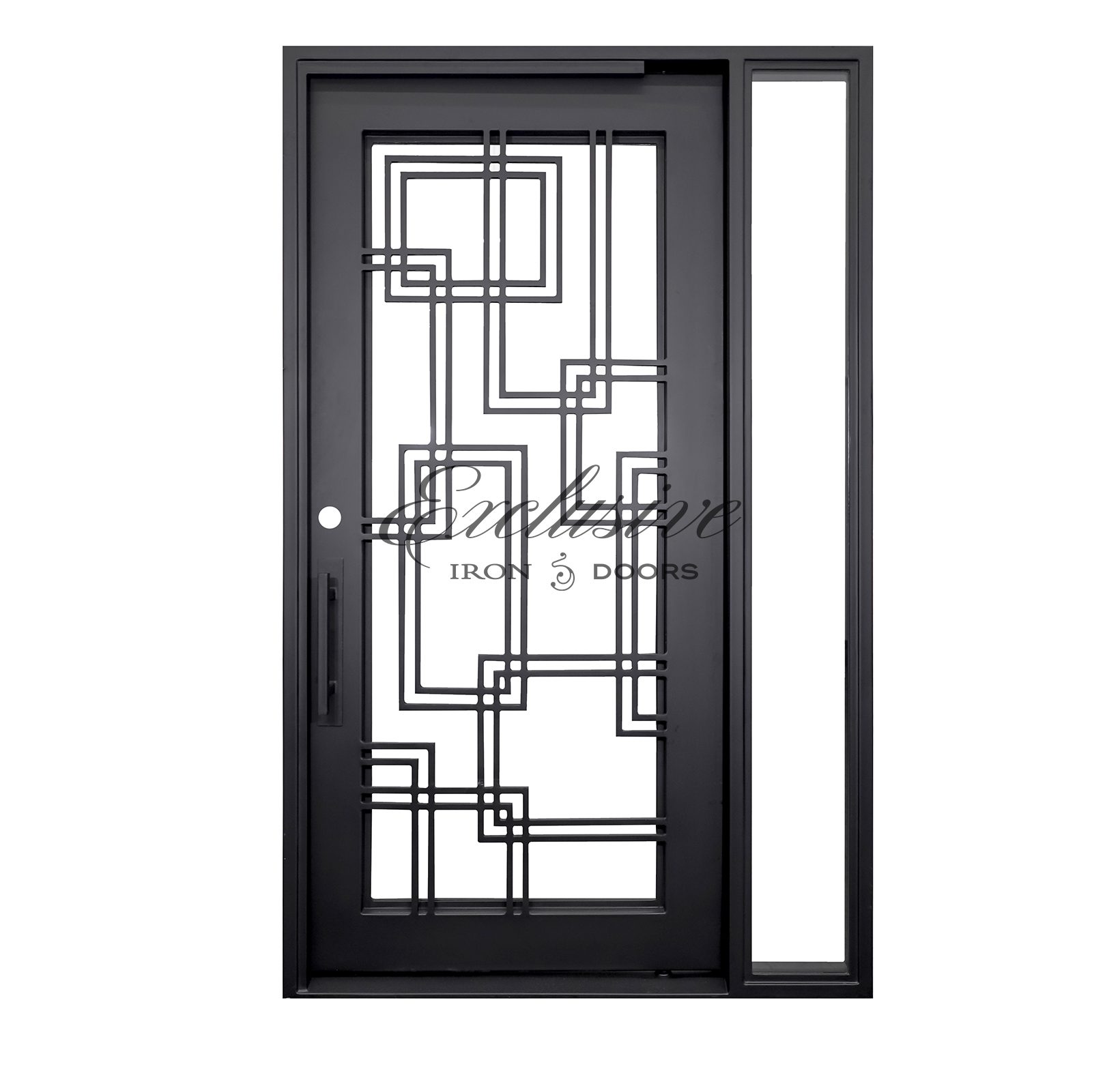 Giselle Pivot iron door with sidelight
