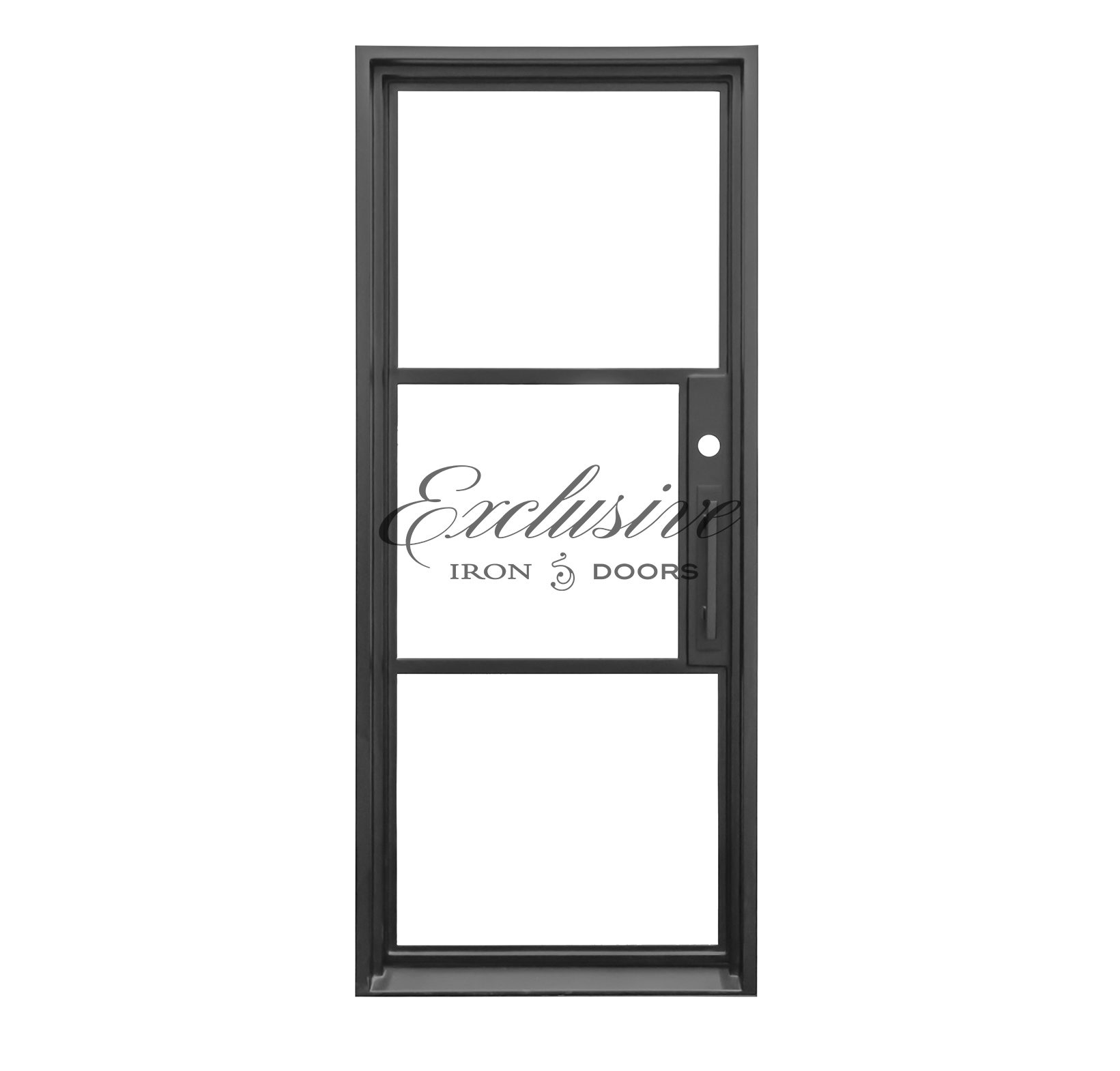 Riva Single Square 3 lite Steel Door Left Hand